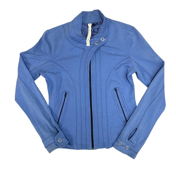 Lululemon Sweater Women 8 Blue Zip Crewneck VINTAGE - Picture 1 of 16